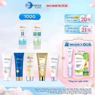 Sữa Rửa Mặt chứa AHA & BHA sạch sâu cho da dầu mụn/ HA cấp ẩm cho da khô Bio-essence 100g