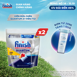 Combo 2 Gói Viên Rửa Chén Bát Finish Powerball Quantum 21 viên