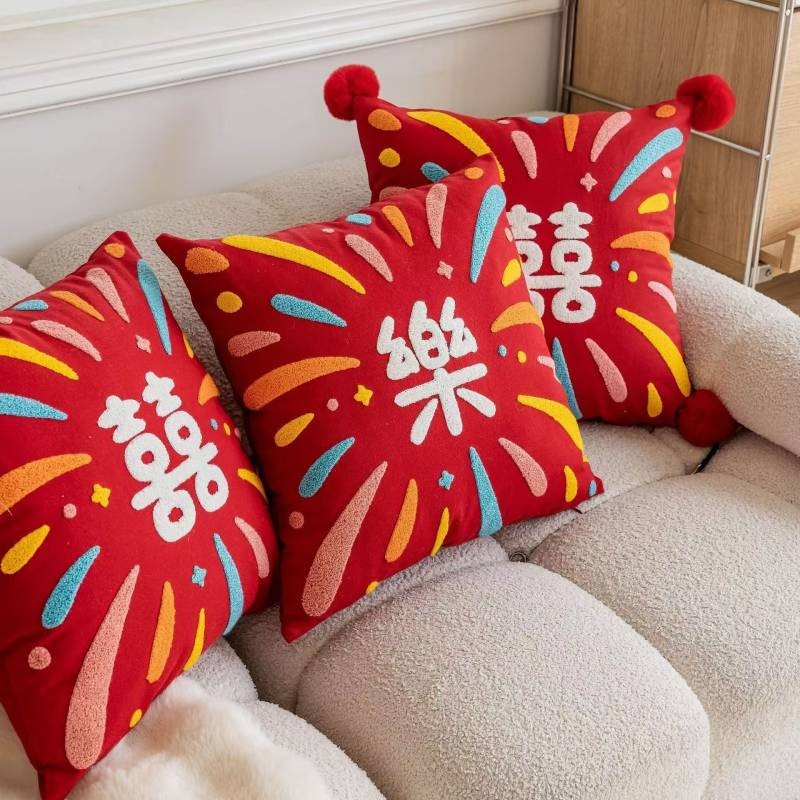 【Ready Stock】 New Chinese Style Chinese Style Pillow Modern Minimalist Wedding Room Decoration Livin