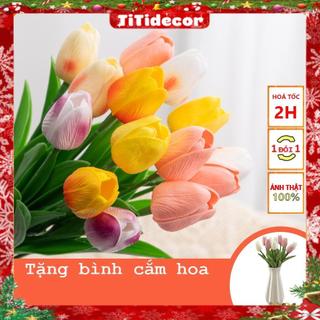  Hoa Tulip Giả Hoa Giả Trang Trí Hoa Lụa Cao Cấp Decor Phòng Ngủ Hoa Hồng Giả Hoa Anh Túc Hoa Mẫu Đơn Giả 
