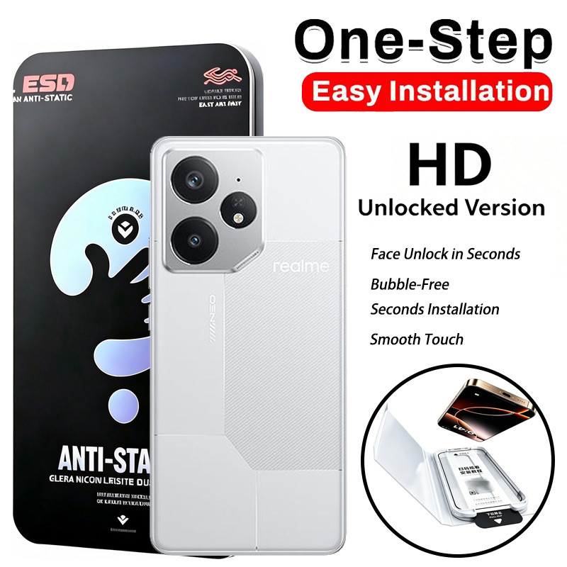 Cường lực Realme GT 8 GT8 Pro Neo 7 Neo7 China 4G 5G 2026 HD, Hộp dán không bụi Book Case cao cấp