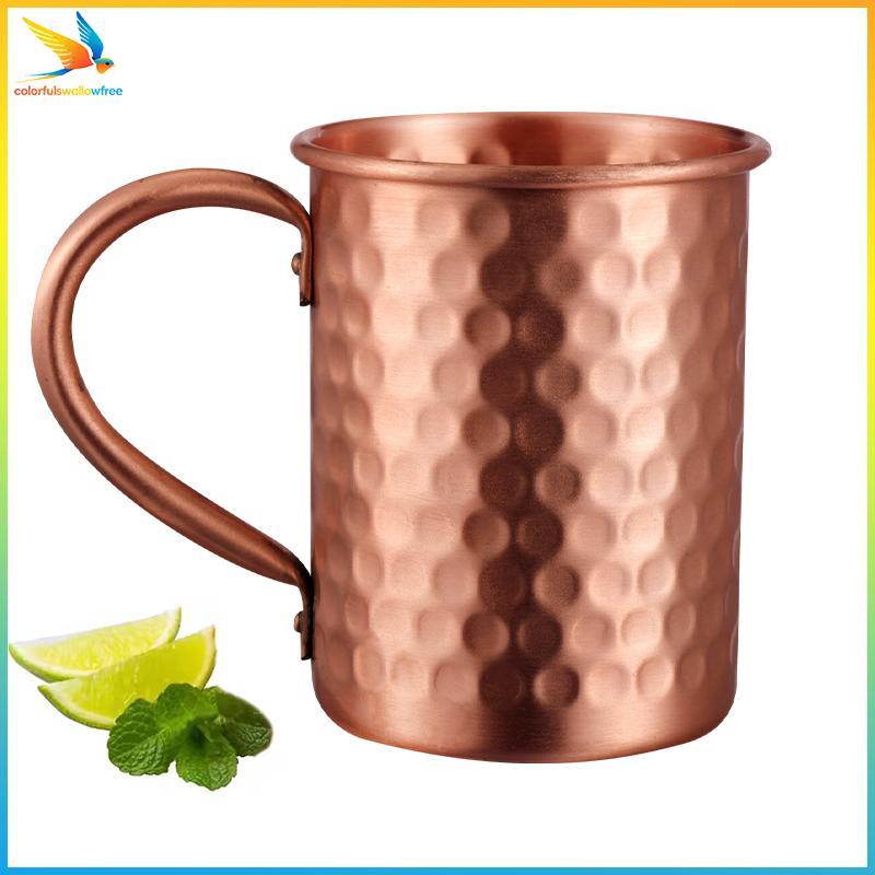 Colorfulswallowfree 500ml 100% Đồng Moscow Mule Mug Cotail Cup Búa Coppery Bia Cốc Cà Phê Cốc Sữa Th