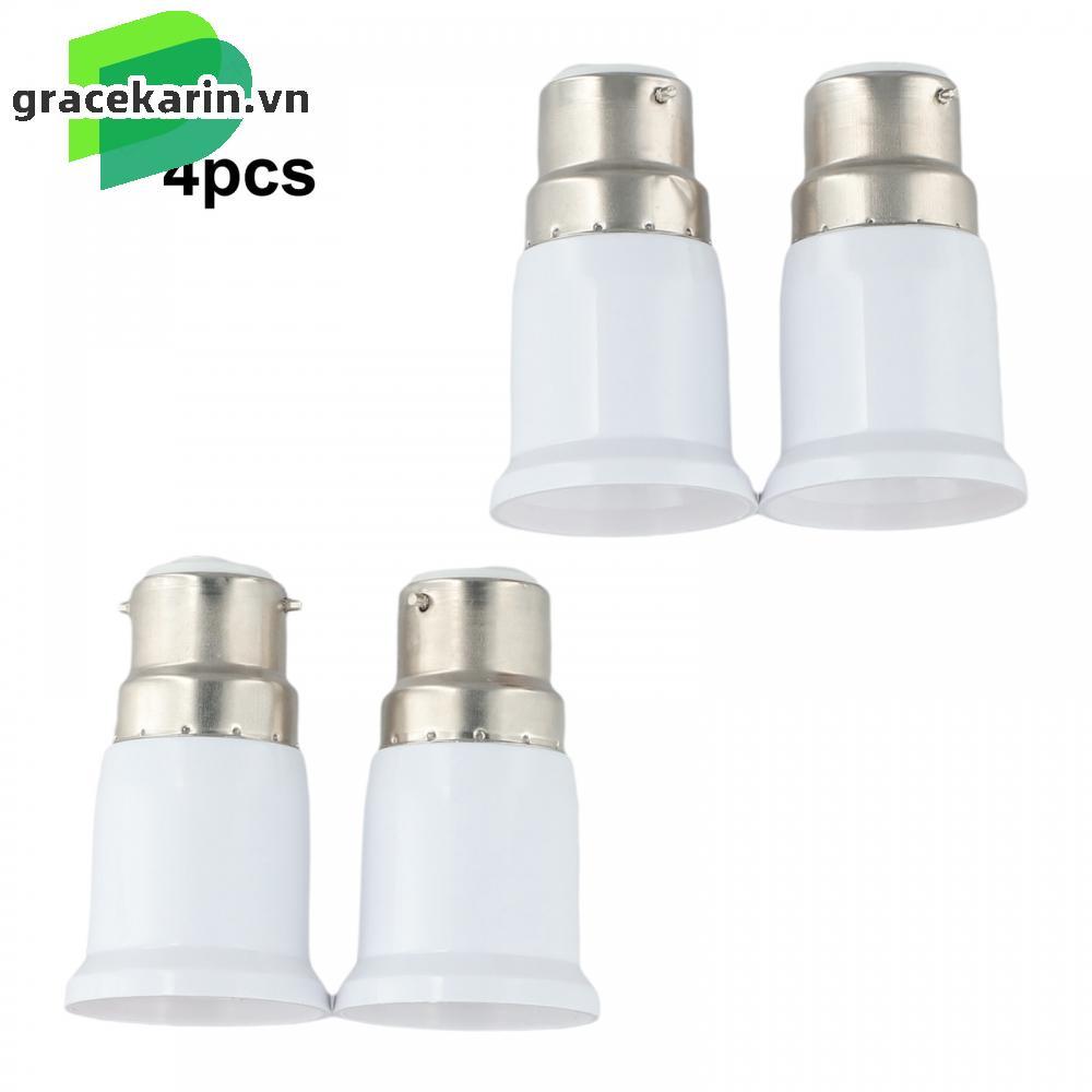 Bulb Adapter Light Adapter 100-250V AC 4pcs B22 Male To E27 Female B22 To E27