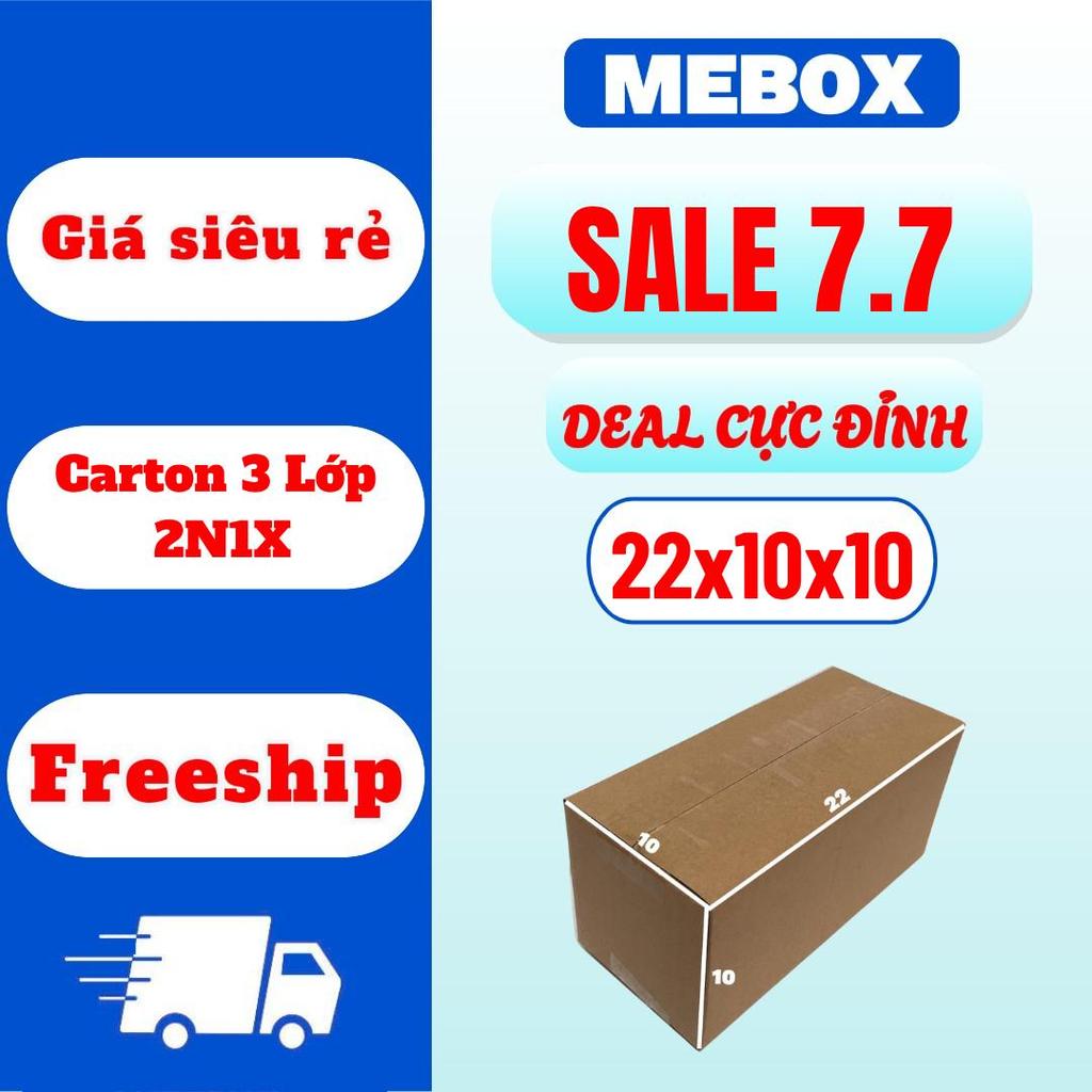 hộp carton gói hàng 22x10x10 bộ 100 cái