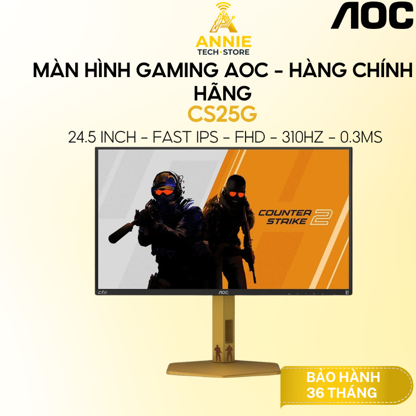 Màn Hình Gaming AOC CS25G Counter-Strike 2 (24.5 inch - Fast IPS - FHD - 310Hz - 0.3ms) - Chính hãng