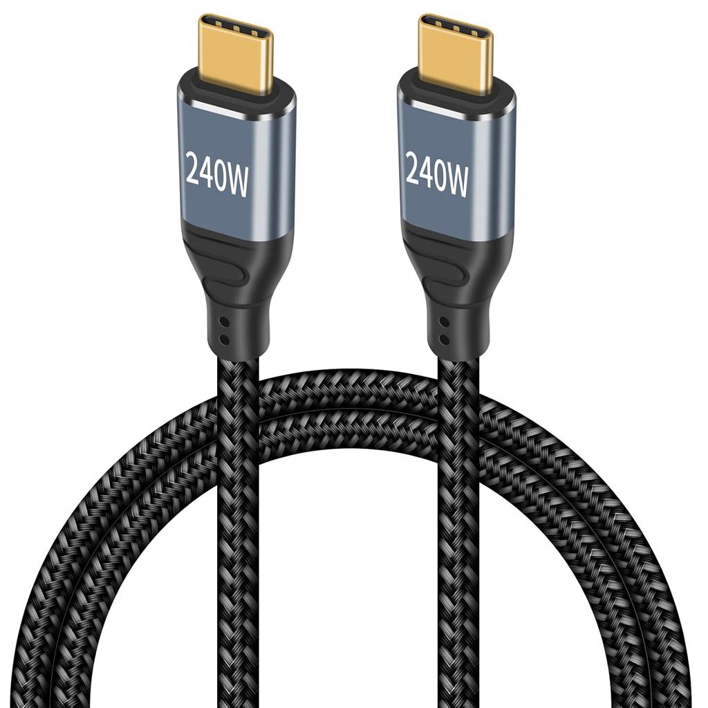Cáp USB C 5ft, 240W Sạc nhanh, (48V5A) PD 3.1 Cáp sạc USB C bện Nylon Cáp sạc USB C 240W cho MacBook
