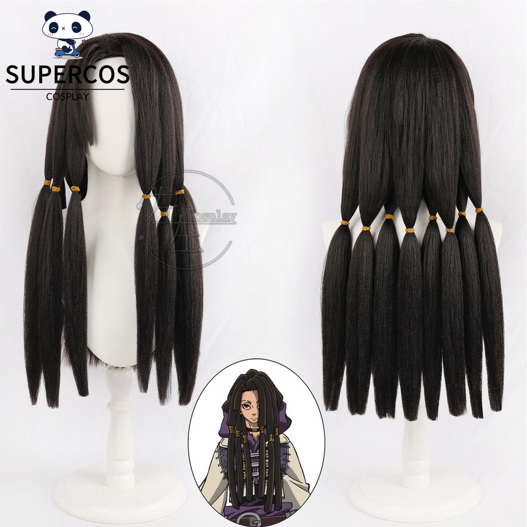 Gachiakuta Jabber Cosplay Tóc Giả Dài Đen Tổng Hợp Tóc