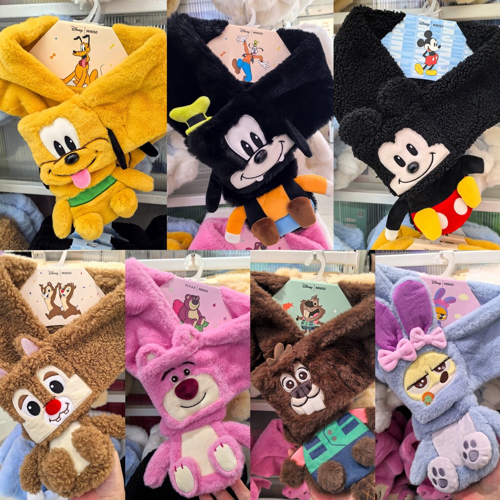MINISO MINISO Premium Disney Series Khăn quàng cổ sang trọng hình đặc biệt Stitch Winnie the Pooh Pl