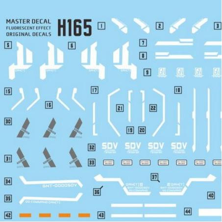 Decal trượt nước MASTER H165 phù hợp cho HG HGGM COMMAND 00 QUANT DESERT LOẠI (Không bao gồm bộ dụng