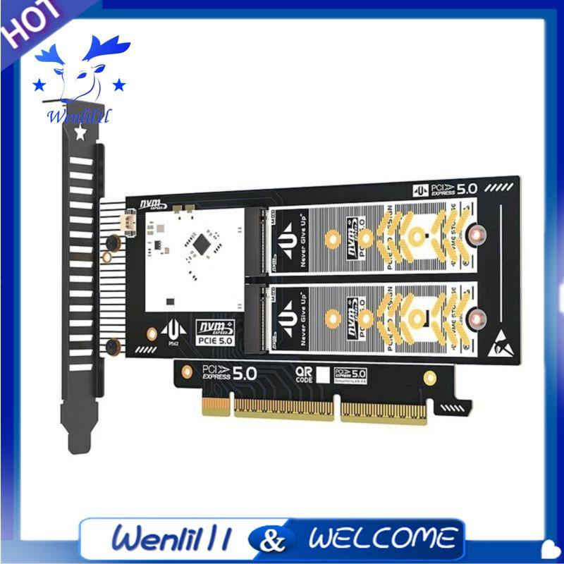 Thẻ mở rộng Dual NVMe PCIe 5.0 X16 Dual NVMe M.2 PCIe 5.0 X16 Thẻ mở rộng 256Gbps Hỗ trợ khe cắm X8 