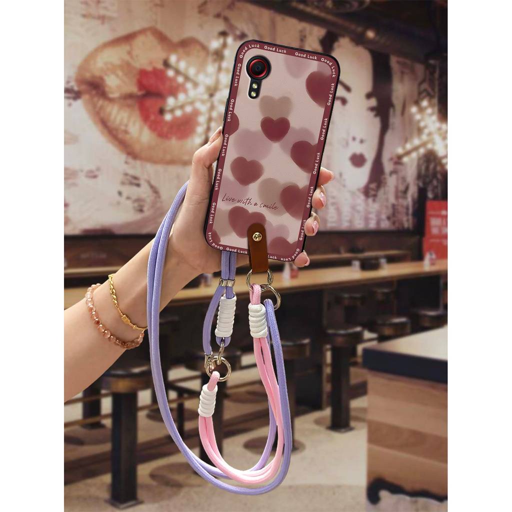Ốp Lưng Dễ Thương Ốp lưng Samsung Galaxy Xcover5 / SM-G525F Đa Giác Bọc Toàn Bộ Vỏ Mềm Đeo Ngang Sil