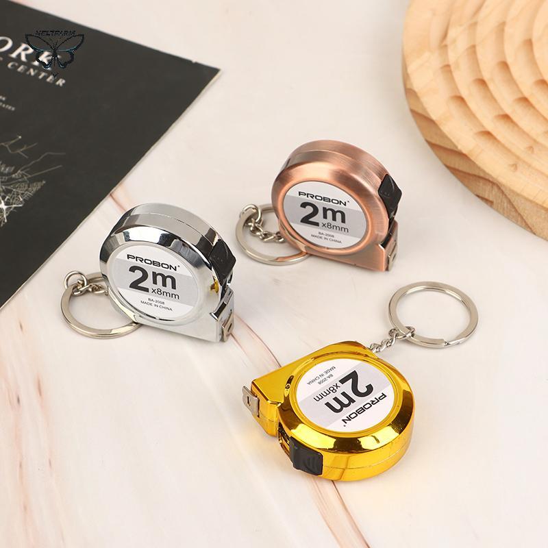 GOCA Mini Nhỏ Di Động Đo Băng Di Động Móc Chìa Khóa Di Động Thước 2 M Thước Băng Thép Gia Đình Đo.