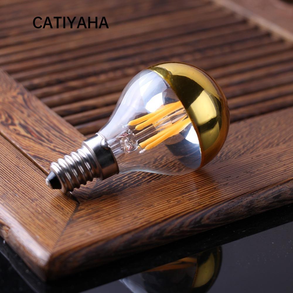 Bóng đèn LED CATIYAHA, Bóng đèn pha lê trắng ấm 4W, 2023 sợi đốt E12 / E14 / E26 / E27 2200K 2700K B