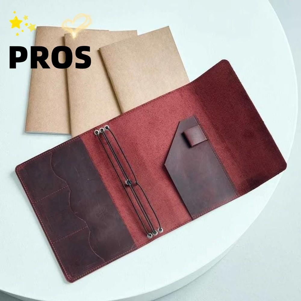 PROS Notebook Organizer, A5 Refillable Notebook Cover, Vintage Compact Journal Cover Loose Leaf Book
