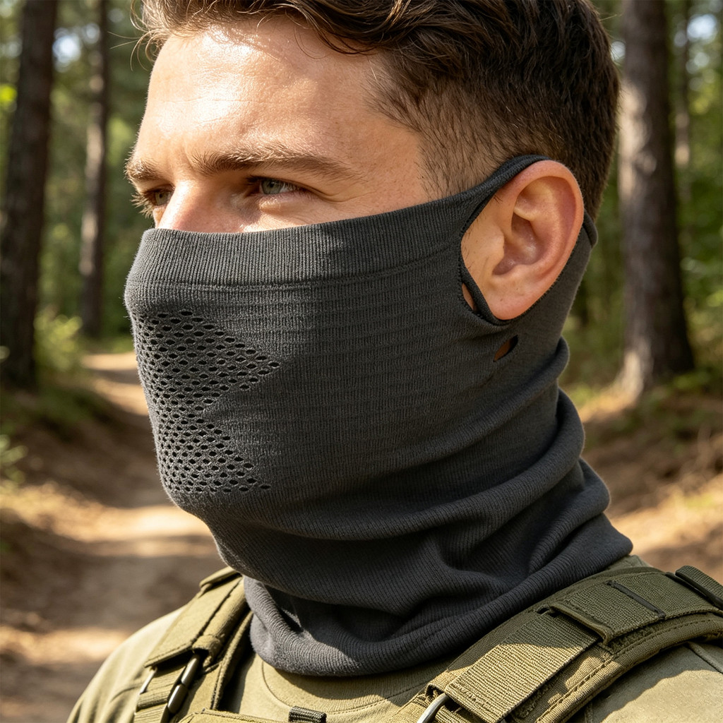 [Abunny.vn] Mặt nạ Airsoft thoáng khí Mũ bảo vệ mặt Airsoft Mũ chiến thuật đàn hồi Mặt nạ chặn mặt c