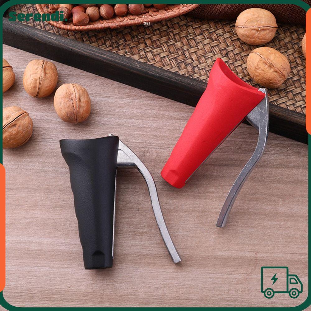 SERENDI Pecan Nuts Clip, Kìm hạt phỉ hợp kim kẽm đỏ đen, Phễu bền hình hạt hạnh nhân Kẹp hạt phỉ