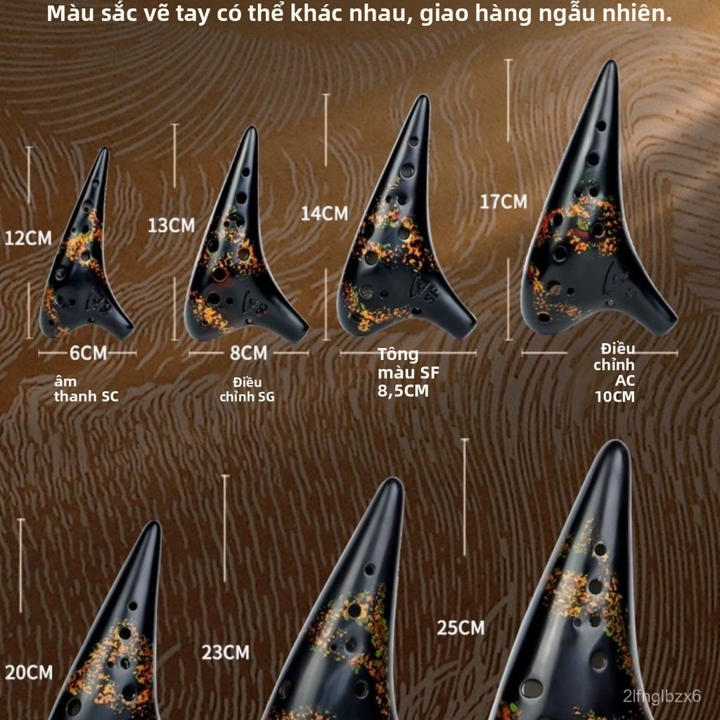 Sáo Ocarina 12 lỗ tone AC nung khói phong cách nghệ thuật biểu diễn chuyên nghiệp âm chuẩn vang