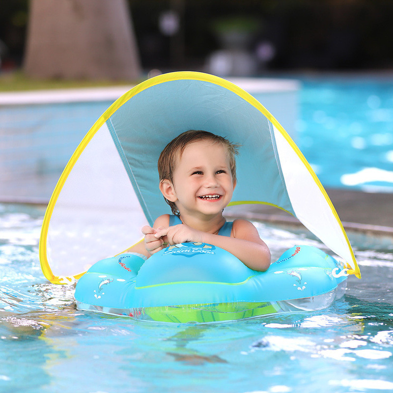 Swimbobo Bé Bơi Nhẫn Nằm Trẻ Em Bơi Vòng Nách Vòng Chống Nắng Che Nắng Phong Cách