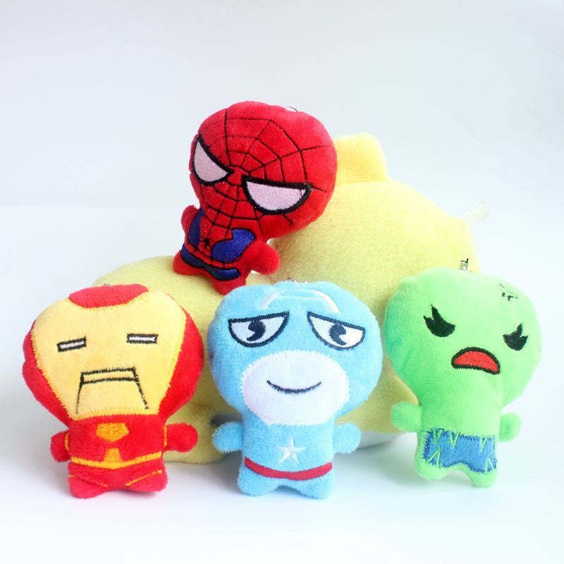 Gấu Bông Marvel Avengers Q-Version - Búp Bê Nhồi Bông Spider-Man, Iron Man, Captain America, Hulk Dễ