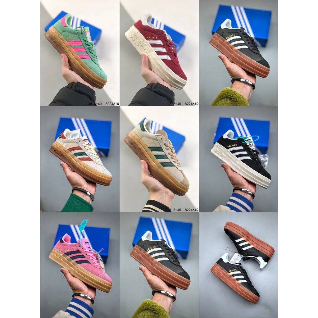 Adidas Originals Gazelle Bold W Antelope Muffin Series Retro Tất Cả Trận Đấu Đế Dày Cao Cấp Thể Thao
