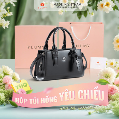 Bộ hộp quà YUUMY (Túi đeo chéo nữ YUUMY YN343 + Hộp quà YHQ2 + Túi giấy YTG2 + Túi rút BVR3838 + Thiệp cảm ơn YBT1)