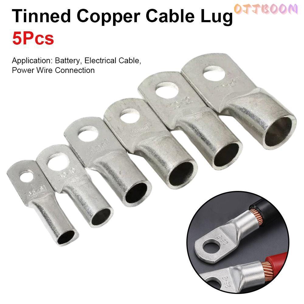 XLNWO 5 Chiếc Vòng Uốn Thiết Bị Đầu Cuối, 6 / 10 / 16 / 25mm2 JG Series Đóng Hộp Cáp Đồng Lug, M6 / 