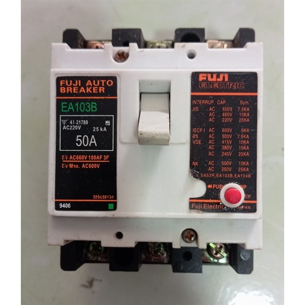 **APTOMAT CŨ – CẦU DAO 3P FUJI ELECTRIC 50A EA103B – MCCB 3 PHA**