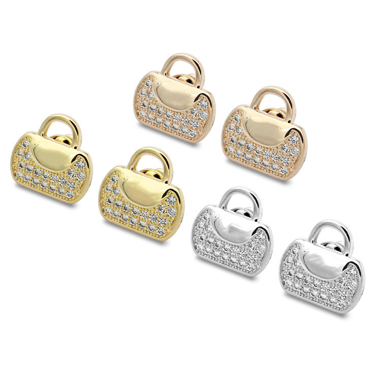 ZBL5 Letters c Earrings, ear cuffs, studs, jewelry, full of gold and diamonds in a handbag