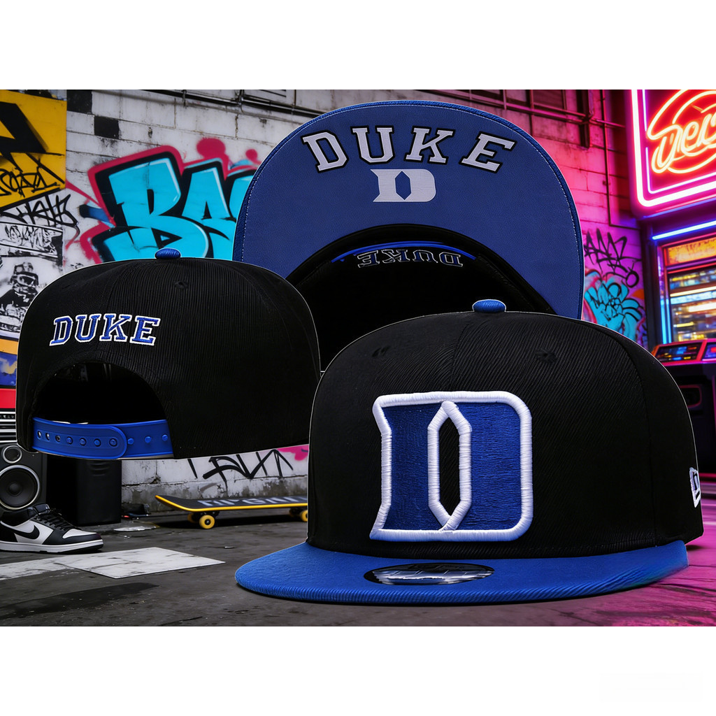 Mũ lưỡi trai New Era Duke University xanh, phong cách bóng chày cao cấp cho nam nữ, vành rộng, cỡ lớ