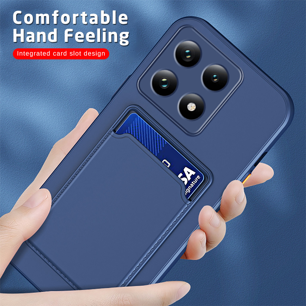 Túi Đựng Thẻ Nhiều Màu Sắc Silicon Mềm Ốp Lưng Điện Thoại Xiaomi 15T 14T 13T 12T 11 Pro 5G Bảo Vệ Ca