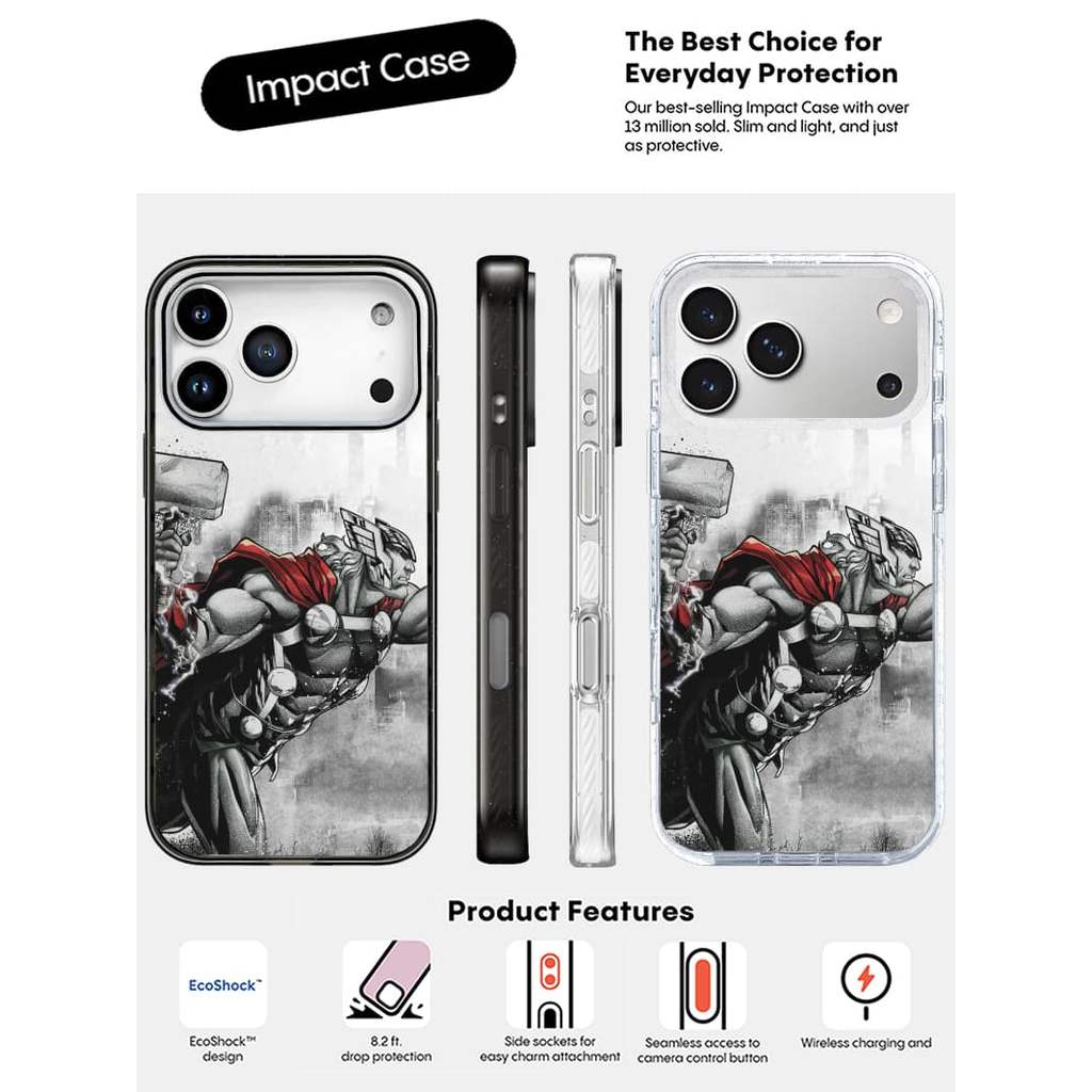Ốp Lưng Thor VS Cạnh Đen Trong Suốt Cứng Hút Từ Tính Tác Động Cho Apple IPhone 14 15 16 17 Pro Max A