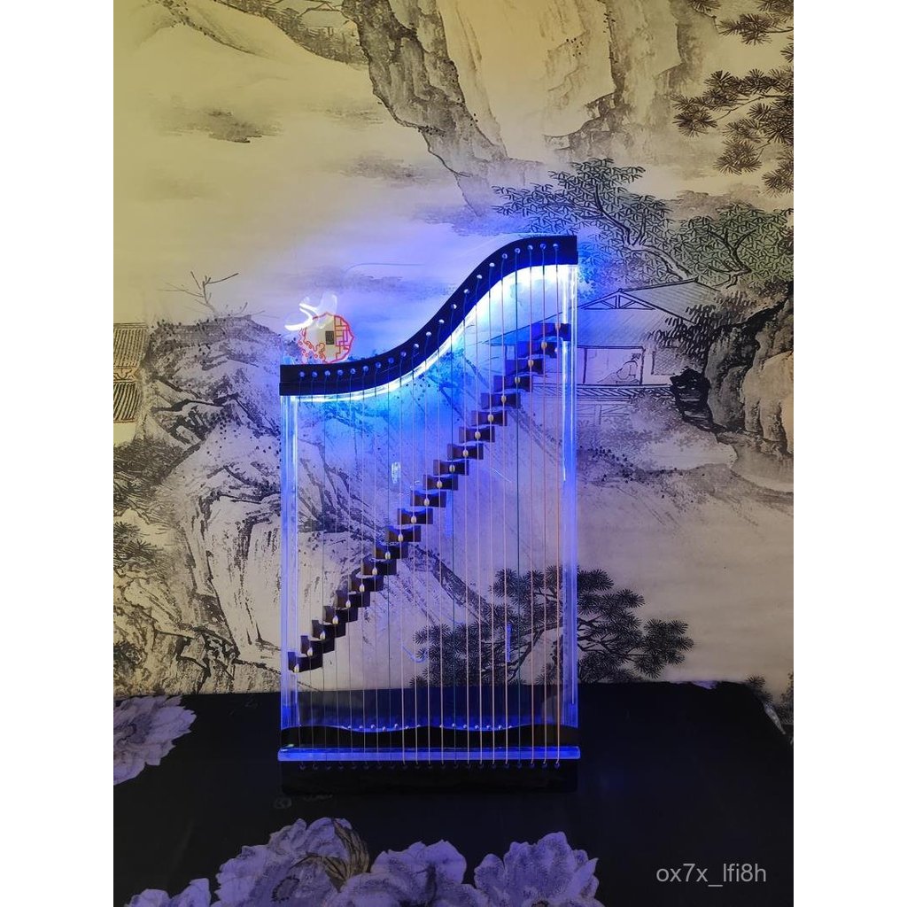 21Đàn Guzheng mini có dây với pha lê phát sáng nhiều màu trong suốt66Guzheng di động (tính bằng cent