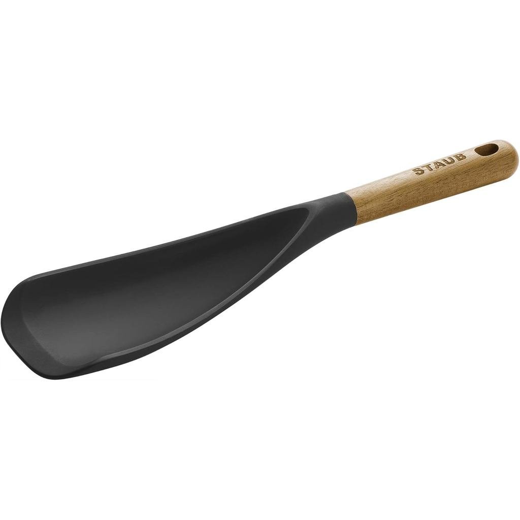 Staub Silicone with Wood Handle Cooking Utensil, Multi-function Spatula Spoon | Food Safe Silicone C