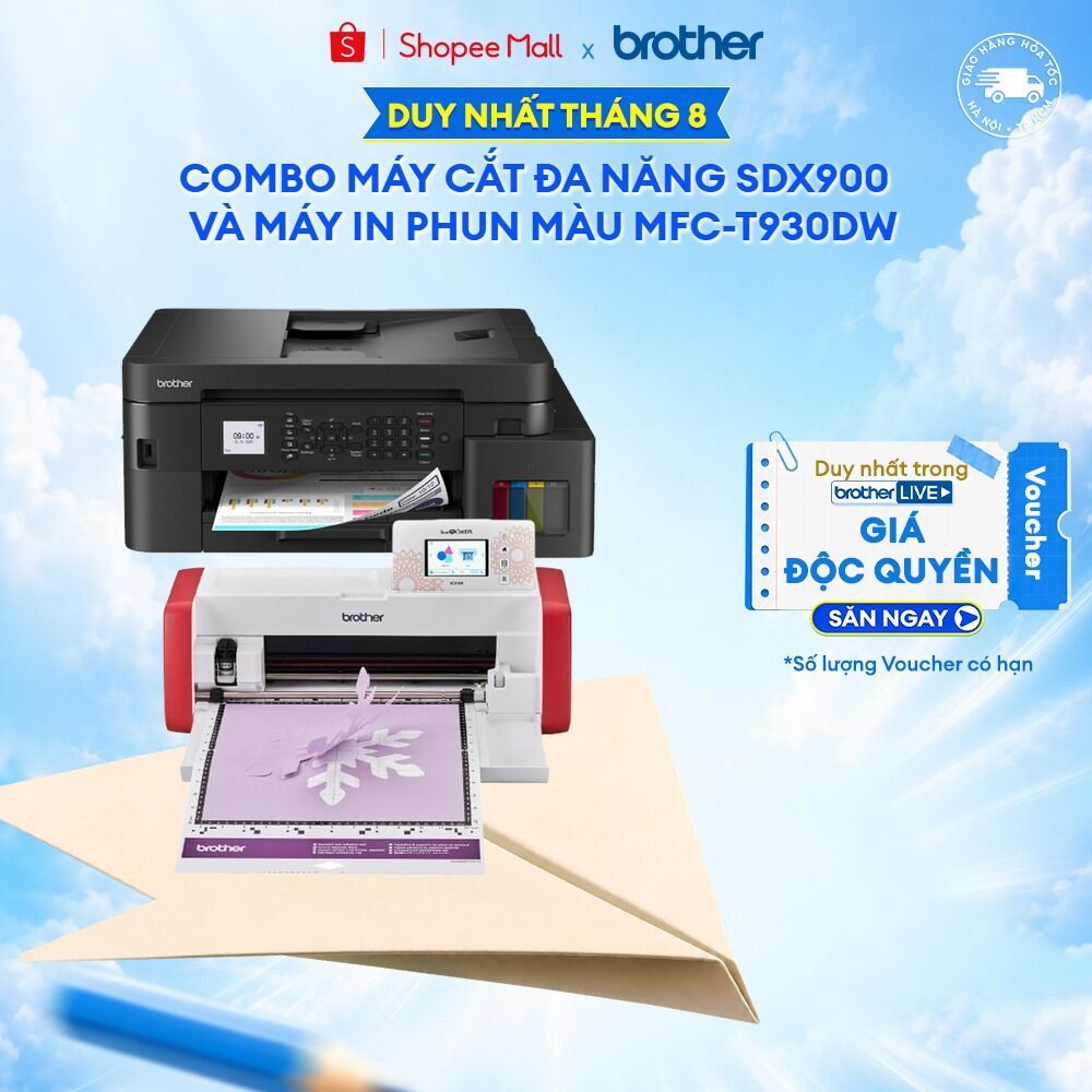 Combo máy cắt SDX900 + máy in MFC-T930DW