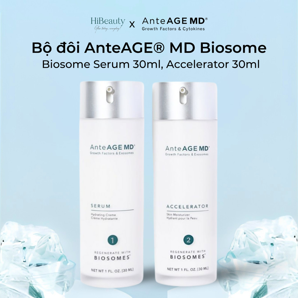 [LỖI VỎ HỘP - DATE 12/27] Bộ Đôi Sản Phẩm AnteAGE® MD Biosome System, MD Serum 30ml & MD Accelerator