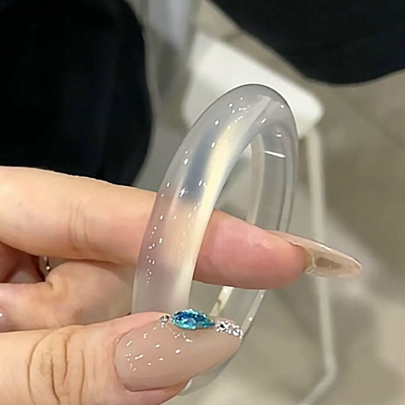 Đá Trắng Opal Vòng Tay Niche Đá Cao Opal Vòng Tay Đá Loài Đá Ngọc Trắng Vòng Tay Mã Não Chalcedony