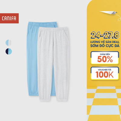 Combo 2 quần mặc nhà bé trai CANIFA chất cotton mềm mại thoải mái 2LA25W005