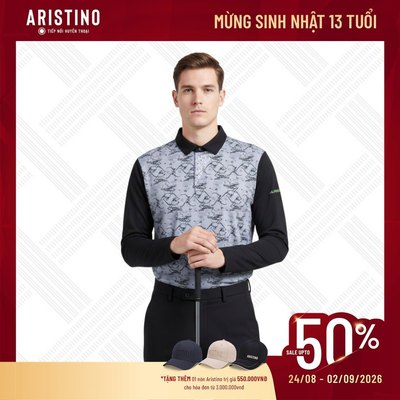 Áo Polo Nam Aristino Dài Tay Tech Golf Kháng Nhăn, Mỏng Nhẹ, Sang Trọng, Lịch Lãm - ALPG35W2