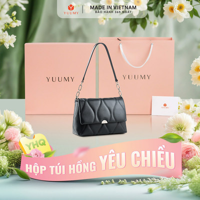Bộ hộp quà YUUMY (Túi đeo vai nữ YUUMY YN353 + Hộp quà YHQ2 + Túi giấy YTG2 + Túi rút BVR3838 + Thiệp cảm ơn YBT1)