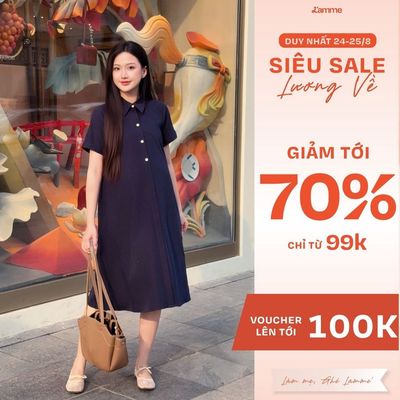 Váy bầu, đầm bầu Classy chất liệu thô lụa mát mịn, thoáng mát thấm hút mồ hôi thiết kế BY L'AMME