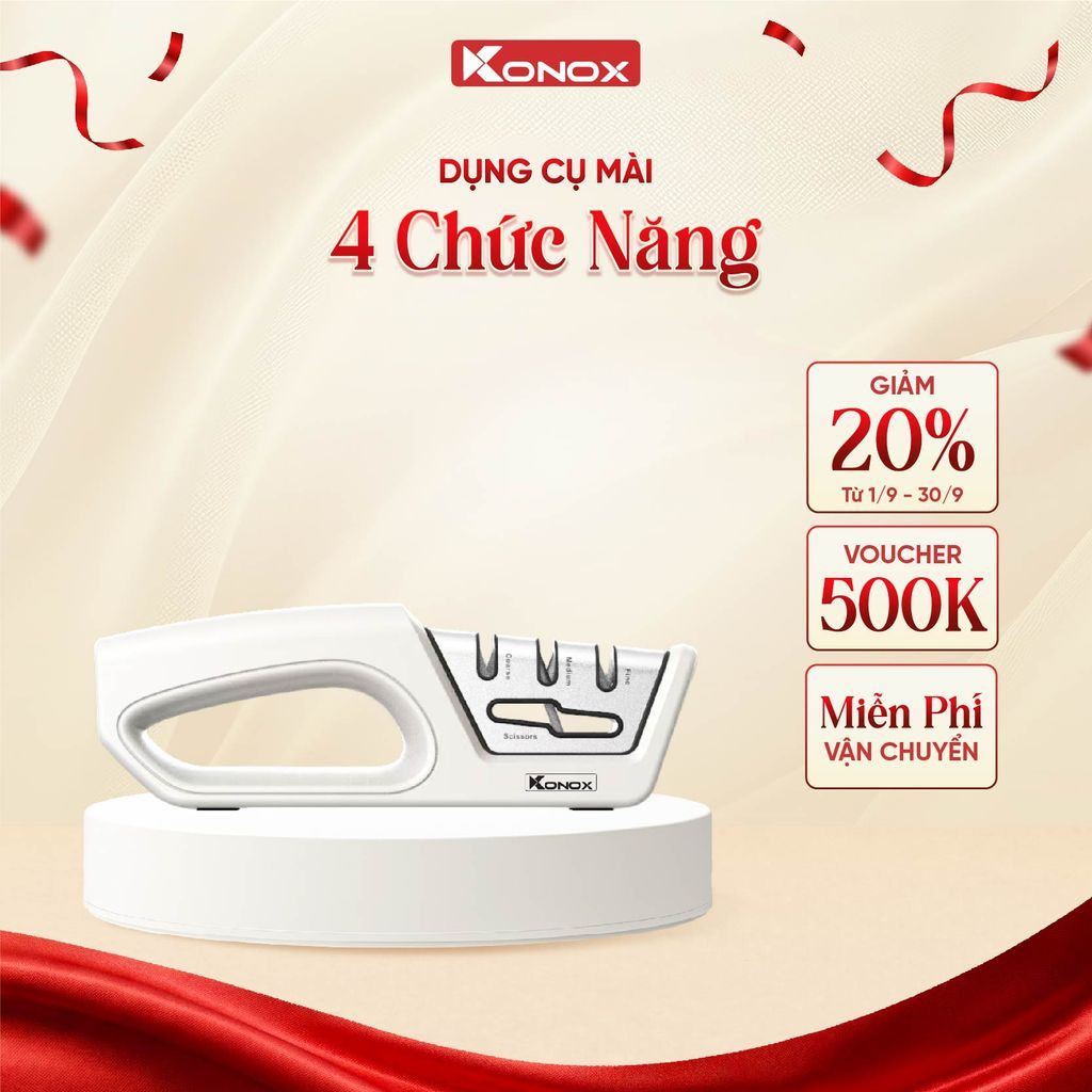 Dụng cụ mài dao kéo Konox Knife Sharpener 4 chức năng thông minh