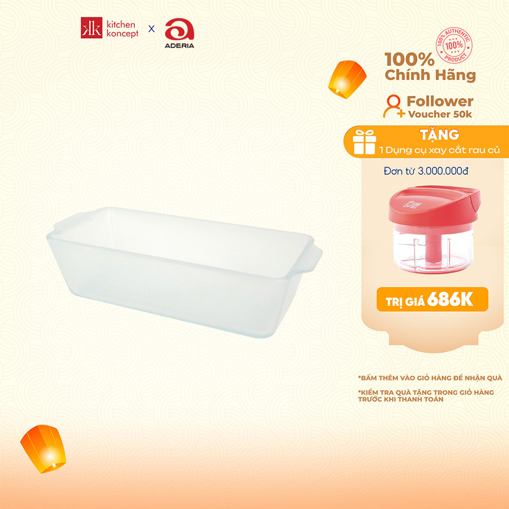 Khay nướng bánh Aderia Cera Bake hình chữ nhật sâu lòng - 0.8L