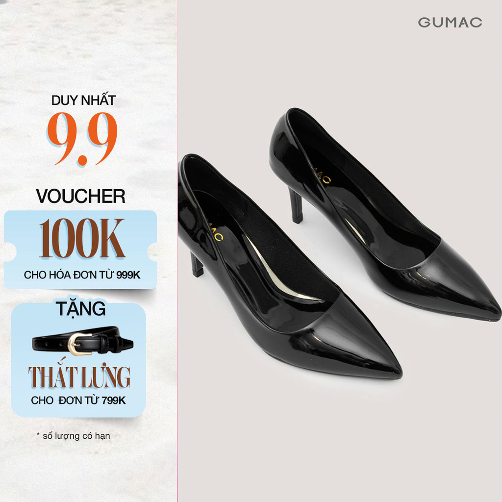 Giày cao gót GUMAC chất liệu da bóng cao 7cm GD12073
