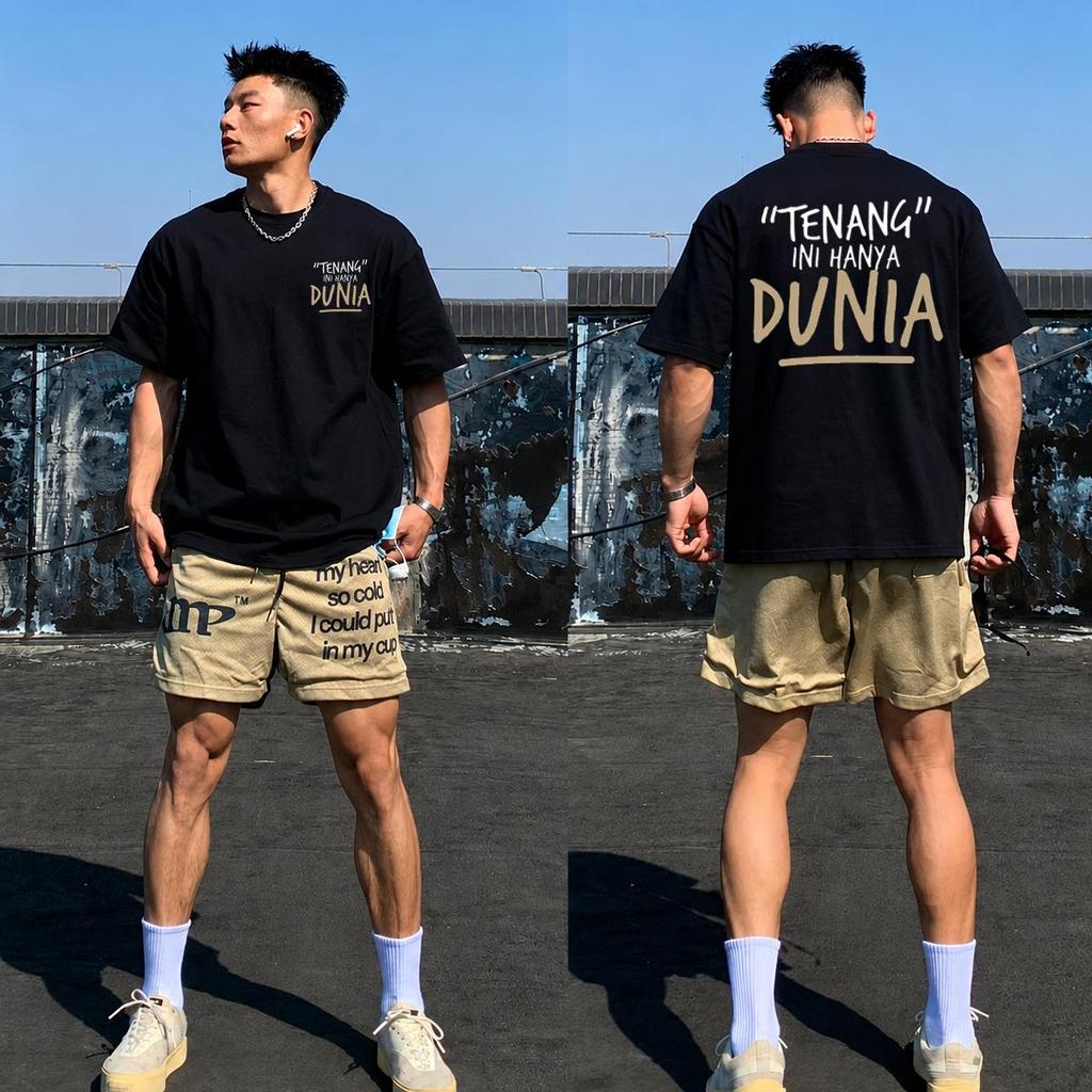 Luvoro 2026 Cotton Retro Quá Khổ Áo Thun Vải Mềm Thông Gió Tốt Đen Trắng Tay Ngắn C3150