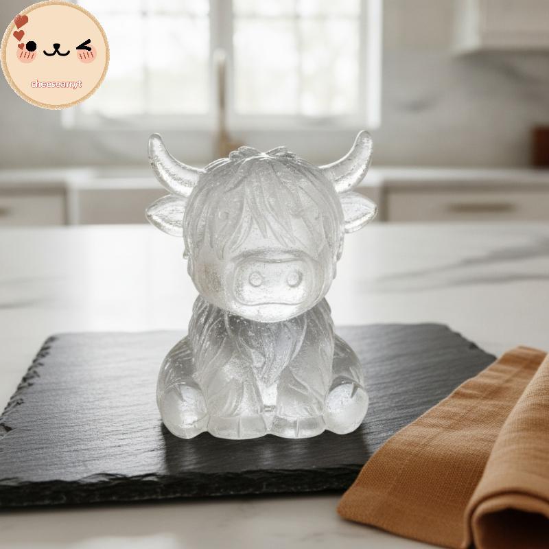 Chee Highland Cow Silicone Ice Cube Khuôn Thực Phẩm Chống Dính 6 Sâu Răng Cho Nhà Bar Cotail Iced Co