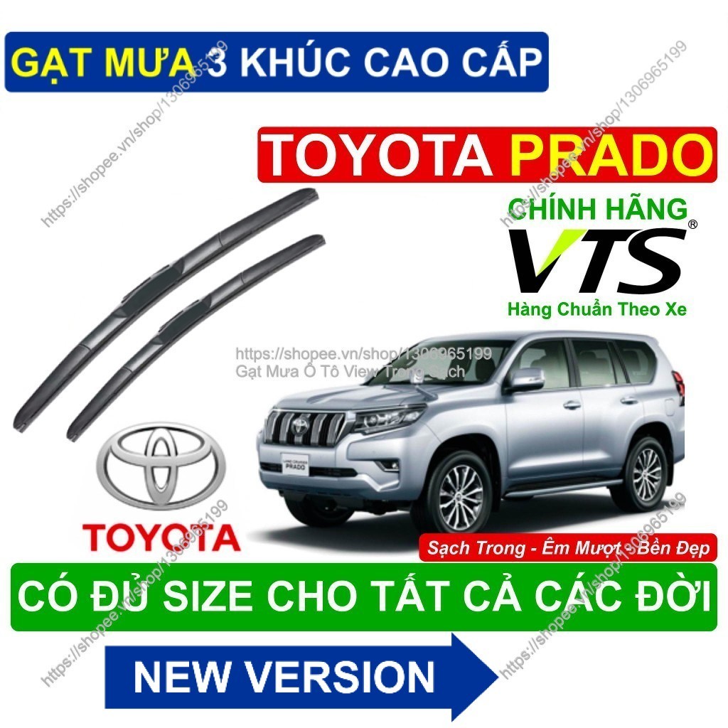 Gạt Mưa 3 Khúc Cao Cấp- Gạt Mưa Kính Lái Toyota Prado- Cặp Gạt Mưa Kính Lái Toyota Prado-  Toyota Pr