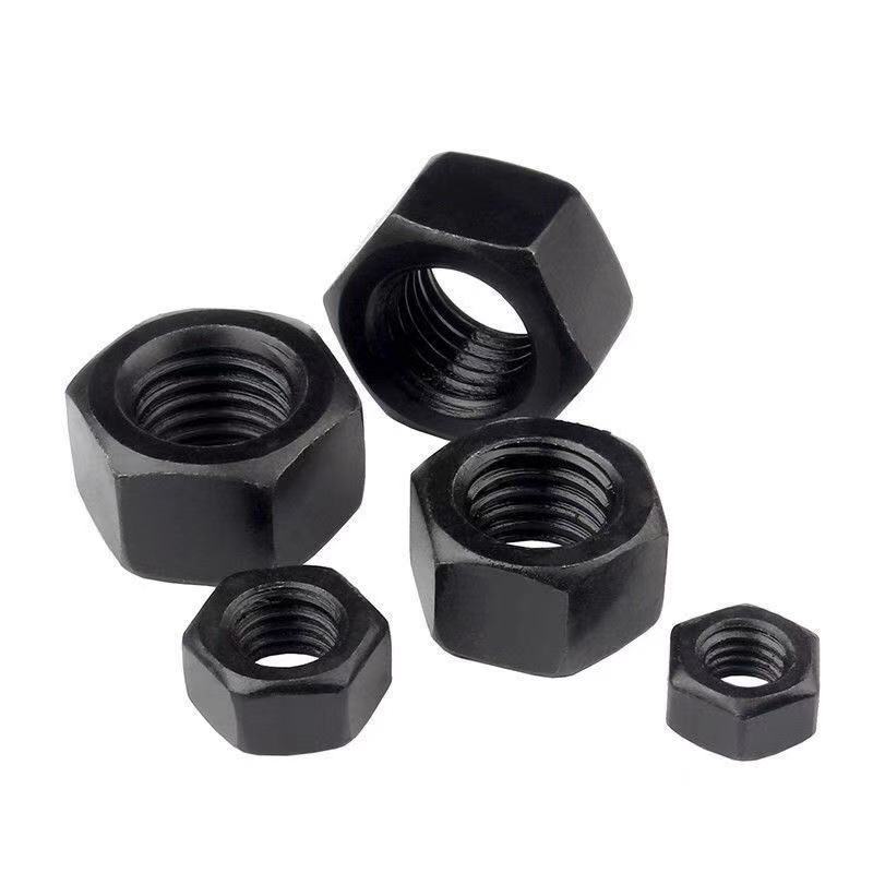Bán chạy nhất GB6170 Đai ốc lục giác cường độ cao làm đen Hex Thép Carbon loại 10.9 Đai ốc M6-64 6FE