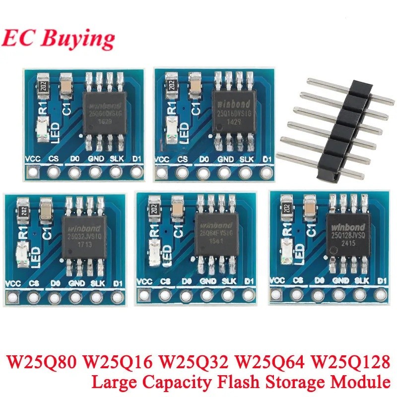 EC buying 5 Cái / 1 Cái W25Q80 W25Q16 W25Q32 32Mbit W25Q64 64Mbit W25Q128 128Mbit 8MByte FLASH Mô-đu