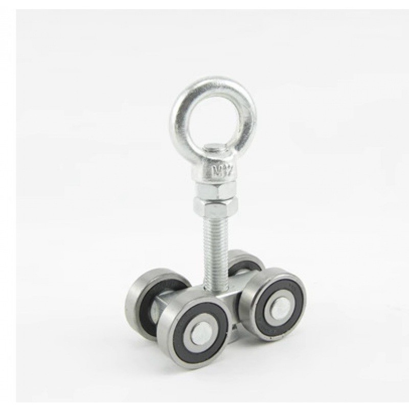 Bánh xe treo cửa trượt hạng nặng Cửa công nghiệp Phụ kiện đường ray trượt Cửa gấp Đường ray treo cửa