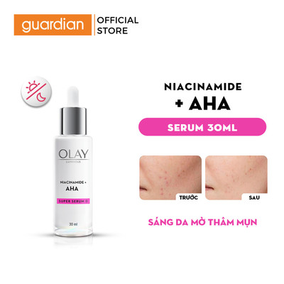 Tinh Chất Super Serum OLAY LUMINOUS NIACINAMIDE + AHA Hỗ Trợ Dưỡng Sáng Da, Mờ Thâm Mụn 30ML